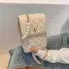 Sacs à bandouliers simples petits sacs Femelle Automne et hiver 2024 Fashion Luxury Retro Pearl Chain Messenger Phone