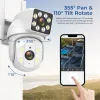 Telecamere 8 MP 5G 4K PTZ IP Camera WiFi Doppia lente Sorveglianza telecamere 8x Zoom Outdoor Sicurezza impermeabile Night Night Vision Human Detect Human