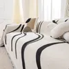 Chair Covers Modern Sofa Cover Black White Chenille Nonslip Towel Blanket With Tassels Sliocover Blankets For Living Room Bed