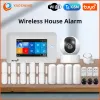 Kits Tuya WiFi GSM Wireless Burglar Home Security Alarm System Smart Life With IP Carema Compatible med Alexa och Google