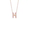 S Sier English Letter H Collier Fashion pour femmes et pendentif court polyvalent avec chaîne de col