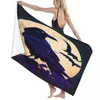 Towel A Raven Looms Large In Front Of Full Moon 80x130cm Bath Brightly Printed Suitable For Travelling Wedding Gift