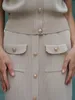 Elegancki krótki rękawski dzianinowy garnitur Kombinezon Summer Vintage Dwuczęściowy zestaw dla kobiet 2 -częściowy spódnica i blezer