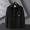 Jackets masculinos de alta qualidade moda de lapela casual casual masculino mais gordura primavera e outono extra grande camisa solta jaqueta