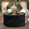 Table Cloth Solid Ruffled Spandex Stretch Skirt Wedding Banquet Round Tablecloth El Restaurant Cover Event Party Decor