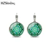 Dangle Earrings 2024 Fashion Mandala Pattern Handmade Glass Round Dome For Girls Wholesale Jewelry