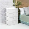 Sterilite Storage Box Organizer 4 Drawer Wide Weave Tower White Boxes Bins 240327