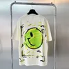 Camisa de roupas esportivas de mangas masculinas de designer de designer líquido de smild smild smiling piceto de graffiti líquido solto e manga relaxada e manga