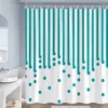Shower Curtains Colourful Striped Red Yellow Blue Purple Round Dots Modern Geometric Bathroom Curtain Decor Polyester With Hooks