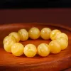 Bracelets d'ambre et de cire d'abeilles naturels, jaune de beurre de poulet, bracelets pour hommes et femmes, accessoires