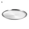 Plates Bbq Dinner Plate Stainless Steel Round Serving For Home Kitchen Party Outdoor Camping