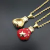 Pendant Necklaces Hip Hop Stainless Steel American Flag Boxing Gloves Pendants For Men Jewelry Drop