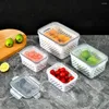 Storage Bottles Freezer Box Durable Food Bins Set With Drain Basket Design 3pcs 850ml1750ml3300ml Containers For Home