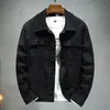 Mens Brown denimjacka Spring och Autumn Fashion High Quality Stretch Slim Fit Jacket Denim Men Brand Clothing 240327