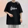 Short Minimalist T-shirt for Men's Loose Fitting Trendy Letter Printed Half Sleeved Base Shirt, Handsome Casual Round Neck Top