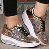 Fitness Shoes Sneakers Bling Femmes Wedge Girl Sport pour les dames Femme Chunky Crystal Tenis Luxury