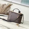 Mirror Quality Cosmetic Bags Leather Key Case Padlock Handbags Shoulder Crossbody Bag Canvas Leather Woven Chain Zipper 19cm With Box L394