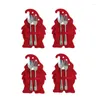 Party Decoration Christmas Santa Knife Fork Holder Cutlery Spoon Bags 4pcs Kit For Home Kitchen Restaurant Dining Table Supplies