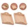 Decoratieve beeldjes 2 pc's Dinerplaat Tray Ornamenten Modellen Miniture Meubels Beech Small Decor