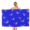 Havlu Mavi Arka Plan Üzerinde Sevimli Kitties 80X130CM Banyo Su Absorban Banyo Düğün Hediyesi için Uygun