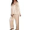 Hemkläder Kvinnor Sleepwear Pyjamas Suit 2st kläder rosa randiga pyjamas Set Long Sleeve Top Pants Outfit Rayon Loungewear Nightwear