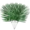 Kwiaty dekoracyjne 8pcs/zestaw sztuczne liście palmowe łodygi faux tropikalne drzewo symulacja liści zielone rośliny domowe ogrodowe dekoracja na zewnątrz