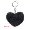 Tornari da 8 cm Fluffy Pompom Regali portachiavi per donne a forma di cuore morbido Pompon Falta FACHI ACCESSIONE DELLA SALA AUTORI