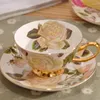 Tazze piattiere da tè mate tazza e piattino da viaggio in porcellana di fiore nordico eco tasse ceramique pomeriggio set yy50cs
