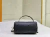 Embossed Leather Handbag Summer Stardust Series Shoulder Bag Cylindrical Package Mini Hand Bag Purse Zipper Barrel Bag Luxury Handbag Black Versatile Bucket Bag LY