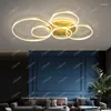 CHANDELIERS MODERNE MINIMALLE ALUMINUM Cercle LED pour la chambre Lumières de salon éclairage Creative Lamp Kitchen Fixtures Luster