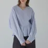 Chemises ourlées à manches longues Blouses pour femmes