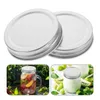 Dinware 20 PCS TINPLATE LID MASON JAR INTegrated (70 mm Zwart) 16 -stks Jamafdekkingen Brede mond Canning Lids Praktische herbruikbare potten