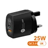 25W USB C CLAGER TELEFOONLARER SNEL LADING Type C Charger Quick Charge 3.0 Adapter voor iPhone Xiaomi Huawei Samsung