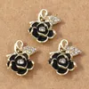 Charms 4pcs 16 18 mm Pendants de fleurs de rose cristallin délicate pour les bijoux Faire des boucles d'oreilles DIY Collier accessoires