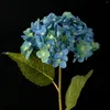 Decorative Flowers 1pc Dark Blue Hydrangeas Simulation Bouquet Dandelion Thorn Ball Home Wedding Pography Floral Flower 2024