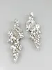 Boucles d'oreilles étalon forme de feuilles européennes et américaines exagérée en verre blanc strass des dames élégantes accessoires y0006