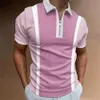 Verão 2024 Camisa masculina com colarinho de colarinho de colar