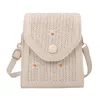 Borse da sera 2024 Telefono fatto a mano estivo per donne Weaving Ladies Paglie Bagna Avvolgimento della spiaggia Crossbody Borse borsetta