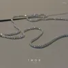 Kedjor 2024 Trend 925 Silver Sparkling 18 tum kedjehalsband för kvinnor Fashion Charm Armelets smycken bröllopsfest tillbehör
