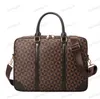 Men's bag Business briefcase Horizontal handbag Men's upscale casual shoulder classic plaid large capacity computer bag Designer bag 10A