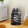 Kitchen Storage Rotating Cutter Block Rotatable Stand For Spoons With Flatware Utensil Drying Rack Holder