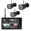 System Yobang Security 7 "Monitor Bezpieczeństwo domowe 3 System kamery 2.4G Wireless Quad SD Nagrywanie PIR Alarm 4CH Digital DVR Nadzór DVR