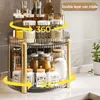 Kitchen Storage 360 Rotating Tray Turntable Organizer For Seasoning Bathroom Anti-slip Luxury Spice Rack Containers