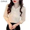 Женские блузки cjfhje весенний китайский китайский элегантный 3/4 рубашки рубашка корейская мода
