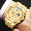 Uhren Chenxi 2023 Neue Golden Watch for Men Marke Chronograph Edelstahl Sport Armbanduhr Männer leuchtende wasserdichte Uhren
