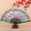 Black Lace Wedding Fans Ladies Hand Dancing Folding Fan Retro Fans handgjorda bröllopsgäst gåva