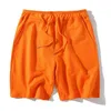 Mens Summer Orange Beach Shorts Loose Casual 100Cotton Jogging Men Women Elastic Waist Gym Exercise Running Sportswear 240323