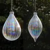 Christmas Decorations 7 13cm Pearl Lustre Striped Cone Shaped Glass Pendant Home Decoration Day Hanging Ornament Handmade Gift Glassware