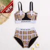 2024 Novo designer de moda Sexy Bikini Conjunta barato vender biquíni mulher sense praia natação swim nwim swim sther sling strap bur design padroniz de banho xadrez h