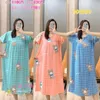 Pajamas Womens Short-sleeved Milk Silk Nightdress Summer Plus Size Cross-border Foreign Trade Southeast Asia